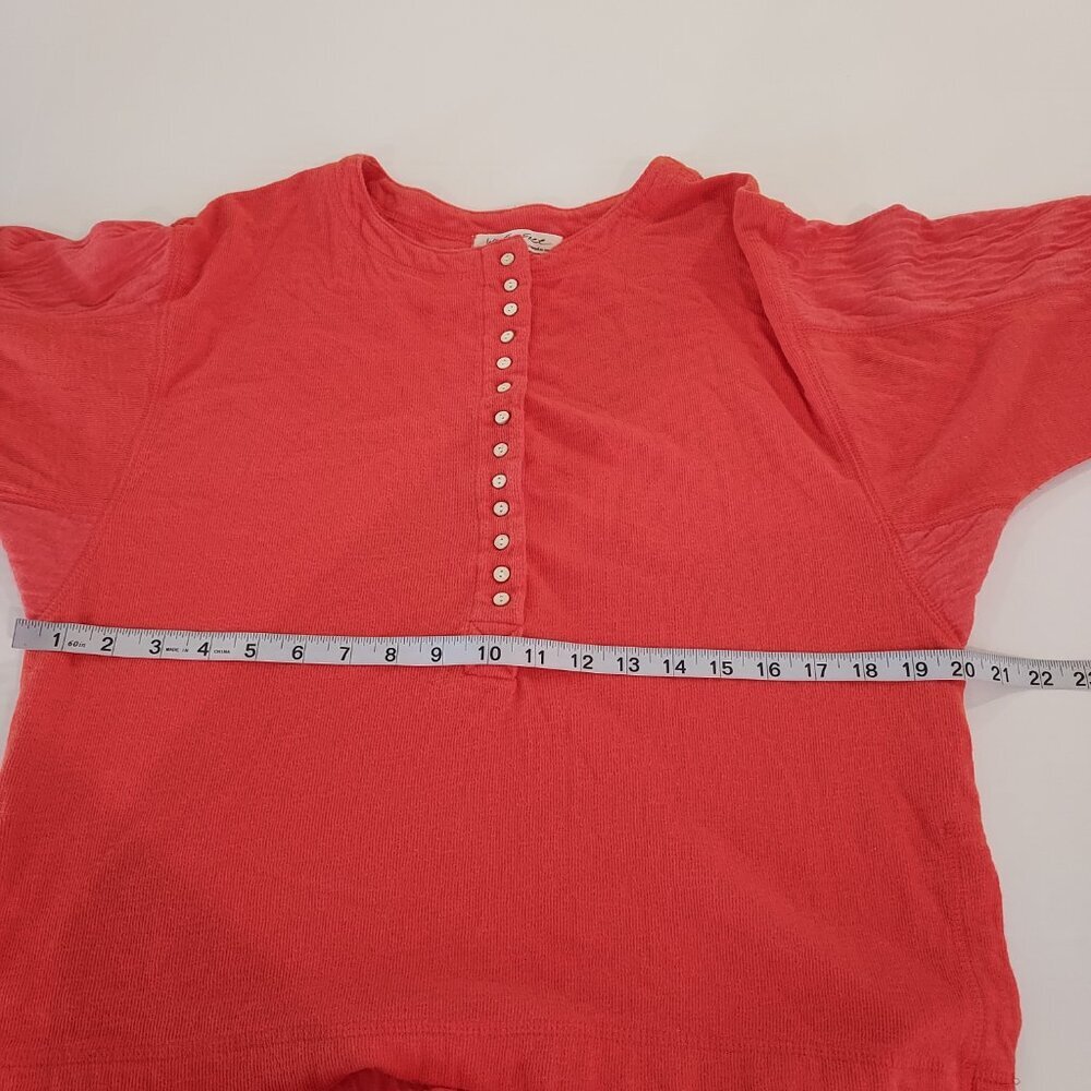 Free People Back At It Henley Oversized Orange Top Size XS - Picture 7 of 11